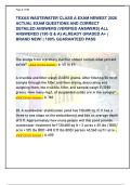 TEXAS WASTEWATER CLASS A EXAM NEWEST 2026  ACTUAL EXAM QUESTIONS AND CORRECT  DETAILED ANSWERS &lpar;VERIFIED ANSWERS&rpar; ALL  ANSWERED &lbrace;190 Q & A&rcub; ALREADY GRADED A&plus; &vert;  BRAND NEW&excl; &vert; 100&percnt; GUARANTEED PASS
