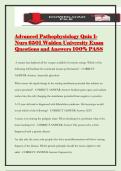 Advanced Pathophysiology Quiz 1- Nurs 6501 Walden University Exam Questions and Answers 100&percnt; PASS