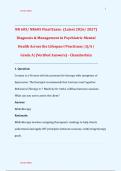 NR 605&sol; NR605 Final Exam&colon;  &lpar;Latest 2026&sol; 2027&rpar;  Diagnosis & Management in Psychiatric-Mental  Health Across the Lifespan I Practicum &vert; Q&sol;A &vert;  Grade A&vert; &lpar;Verified Answers&rpar; - Chamberlain 