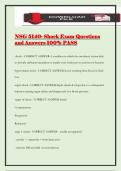 NSG 5140- Shock Exam Questions and Answers 100&percnt; PASS