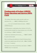 Fundamentals of Geology &lpar;ABSOG Exam&rpar; Questions and Answers 100&percnt; PASS