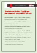 Engineering Geology Final Exam Questions and Answers 100&percnt; PASS
