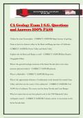 CA Geology Exam 1 S&period;G&period; Questions and Answers 100&percnt; PASS