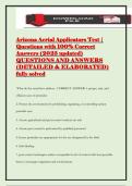 Arizona Aerial Applicators Test &vert; Questions with 100&percnt; Correct Answers &lpar;2025 updated&rpar; QUESTIONS AND ANSWERS &lpar;DETAILED & ELABORATED&rpar; fully solved