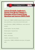 Arizona Pesticide Applicator's License Test Review Chapter 7 - Principles of Pest Control Exam Questions and Answers 100&percnt; PASS