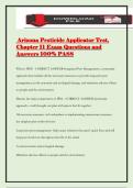 Arizona Pesticide Applicator Test&comma; Chapter 11 Exam Questions and Answers 100&percnt; PASS