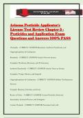 Arizona Pesticide Applicator's License Test Review Chapter 5 - Pesticides and Application Exam Questions and Answers 100&percnt; PASS