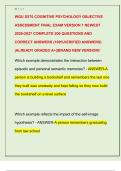 WGU D570 COGNITIVE PSYCHOLOGY OBJECTIVE  ASSESSMENT FINAL EXAM VERSION 1 NEWEST  2026-2027 COMPLETE 200 QUESTIONS AND  CORRECT ANSWERS &lpar;100&percnt;VERIFIED ANSWERS&rpar;  &vert;ALREADY GRADED A&plus;&vert;&vert;BRAND NEW VERSION&excl;&excl;