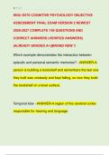 WGU D570 COGNITIVE PSYCHOLOGY OBJECTIVE  ASSESSMENT FINAL EXAM VERSION 2 NEWEST  2026-2027 COMPLETE 150 QUESTIONS AND  CORRECT ANSWERS &lpar;VERIFIED ANSWERS&rpar;  &vert;ALREADY GRADED A&plus;&vert;&vert;BRAND NEW &excl;&excl;