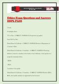 Ethics Exam Questions and Answers 100&percnt; PASS
