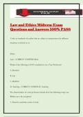 Law and Ethics Midterm Exam Questions and Answers 100&percnt; PASS