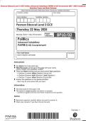 Pearson Edexcel Level 3 GCE Politics Advanced Subsidiary PAPER 2&colon; UK Government MAY  2025 Combined  Question Paper and Mark Scheme 