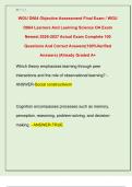   WGU D664 Objective Assessment Final Exam &sol; WGU  D664 Learners And Learning Science OA Exam  Newest 2026-2027 Actual Exam Complete 100  Questions And Correct Answers&lpar;100&percnt;Verified  Answers&rpar; &vert;Already Graded A&plus; 