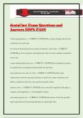 dental law Exam Questions and Answers 100&percnt; PASS
