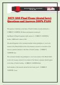 DEN 233 Final Exam &lpar;dental laws&rpar; Questions and Answers 100&percnt; PASS