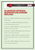CS 440 EXAM 1 STUDYING QUESTIONS AND ANSWERS 100&percnt; PASS