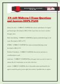 CS 440 Midterm 1 Exam Questions and Answers 100&percnt; PASS