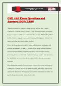 CSE 440 Exam Questions and Answers 100&percnt; PASS