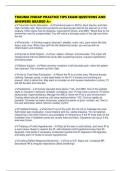 TRAUMA FISDAP PRACTICE TIPS EXAM QUESTIONS AND ANSWERS GRADED A&plus;
