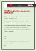 CSE Exam Questions and Answers 100&percnt; PASS