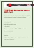NBRC Exam Questions and Answers 100&percnt; PASS