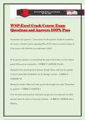 WSP-Excel Crash Course Exam Questions and Answers 100&percnt; Pass
