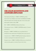 CRC EXAM QUESTIONS AND ANSWERS 100&percnt; PASS