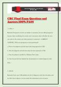 CRC Final Exam Questions and Answers 100&percnt; PASS
