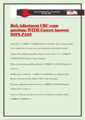 Risk Adjustment CRC exam questions WITH Correct Answers 100&percnt; PASS