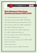 Risk Adjustment Coding Exam Questions and Answers 100&percnt; PASS
