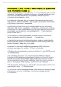 MANAGING CLOUD SECURITY PRACTICE EXAM QUESTIONS AND ANSWERS GRADED A&plus;