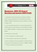 Rasmussen - MDC III Exam 2 Questions and Answers 100&percnt; PASS