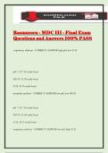 Rasmussen - MDC III - Final Exam Questions and Answers 100&percnt; PASS