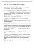 SOC 215 QUIZ ANSWERS AND ANSWERS