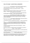 SOC 215 EXAM 1 QUESTIONS & ANSWERS