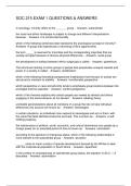 SOC 215 EXAM 1 QUESTIONS & ANSWERS