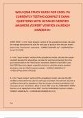 WGU C268 STUDY GUIDE FOR EXCEL PA CURRENTLY TESTING COMPLETE EXAM  QUESTIONS WITH DETAILED VERIFIED  ANSWERS &sol;EXPERT VERIFIED &sol;ALREADY  GRADED A&plus;