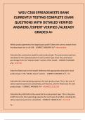 WGU C268 SPREADSHEETS BANK  CURRENTLY TESTING COMPLETE EXAM  QUESTIONS WITH DETAILED VERIFIED  ANSWERS &sol;EXPERT VERIFIED &sol;ALREADY  GRADED A&plus;
