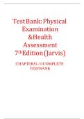 Test Bank for Physical Examination and Health Assessment 7th edition by Jarvis