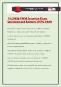VA DEQ SWM Inspector Exam Questions and Answers 100&percnt; PASS