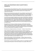 WFG LIFE INSURANCE MOCK QUESTIONS & ANSWERS
