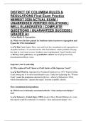 DISTRICT OF COLUMBIA RULES & REGULATIONS Final Exam Practice NEWEST 2026 ACTUAL EXAM &vert; UNABRIDGED VERIFIED SOLUTIONS &vert; WELL ELABORATED &vert; COMPLETE QUESTIONS &vert; GUARANTEED SUCCESS &vert; GRADED A&plus;