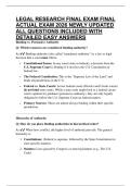 LEGAL RESEARCH FINAL EXAM FINAL ACTUAL EXAM 2026 NEWLY UPDATED ALL QUESTIONS INCLUDED WITH DETAILED EASY ANSWERS