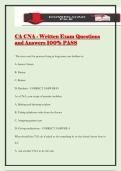 CA CNA - Written Exam Questions and Answers 100&percnt; PASS