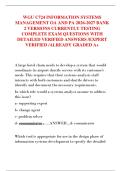 WGU C724 INFORMATION SYSTEMS  MANAGEMENT OA AND PA 2026-2027 BANK  2 VERSIONS CURRENTLY TESTING  COMPLETE EXAM QUESTIONS WITH  DETAILED VERIFIED ANSWERS &sol;EXPERT  VERIFIED &sol;ALREADY GRADED A&plus;