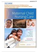 TEST BANK For Maternal Child Nursing Care 7th Edition by Shannon E&period; Perry&comma; Marilyn J&period; Hockenberry&comma; Mary Catherine Cashion &vert;Complete Chapters 1 - 50 &comma; Latest Updated Version &comma; GRADED A&plus;