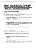 LEGAL RESEARCH FINAL EXAM 2026 NEWLY UPDATED ACTUAL EXAM FULL TEST PREP MATERIAL GRADED A&plus;