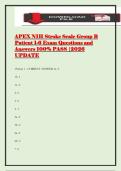 APEX NIH Stroke Scale Group B Patient 1-6 Exam Questions and Answers 100&percnt; PASS &vert;2026 UPDATE