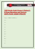 NIH Stroke Scale Group A Patient 1- 6 Exam Questions and Answers 100&percnt; PASS&vert; 2026 UPDATE