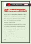 Nur 514 - Exam 1 Study Questions WITH Correct Answers 100&percnt; PASS
